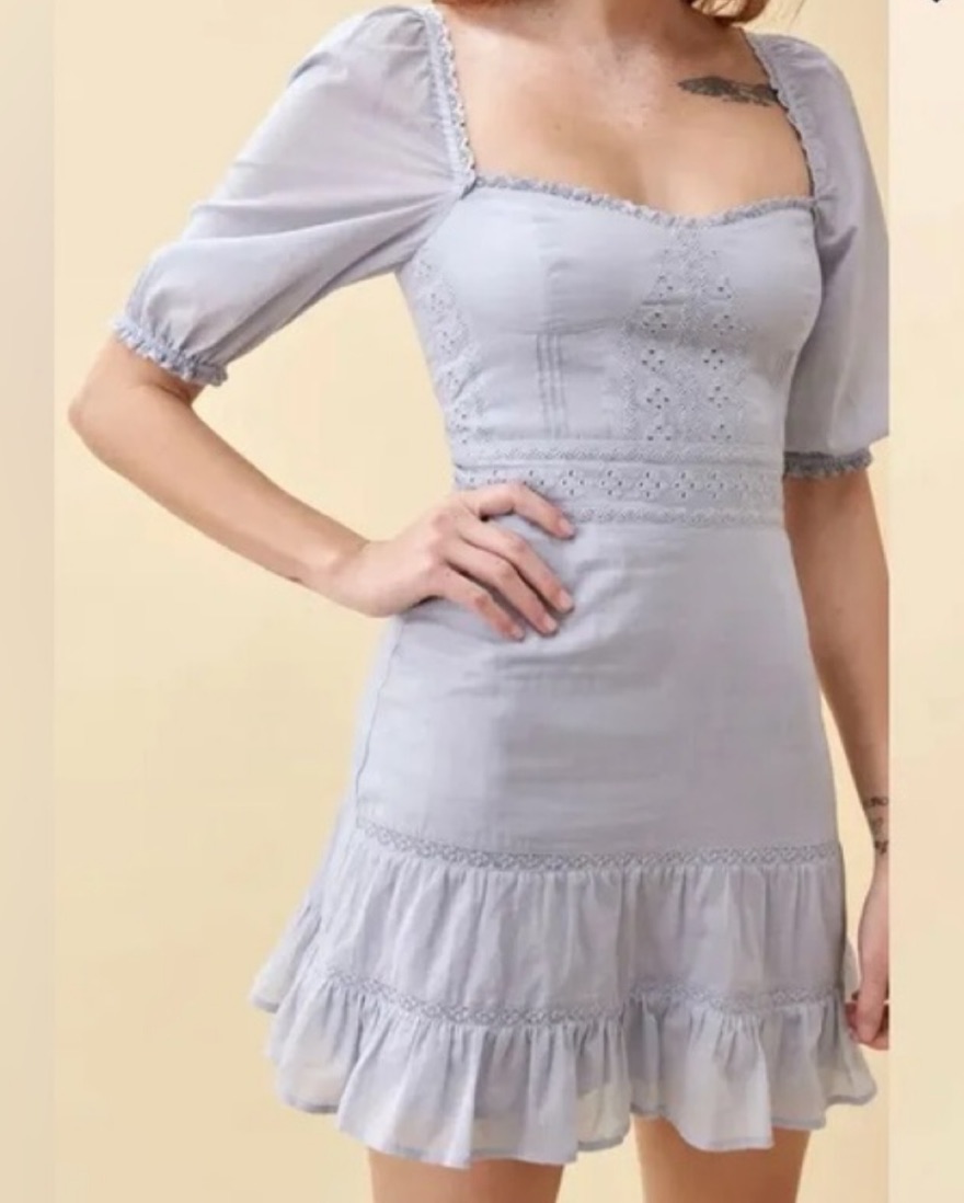 Reformation Light Blue Cotton Dress by Reformation - Pickle