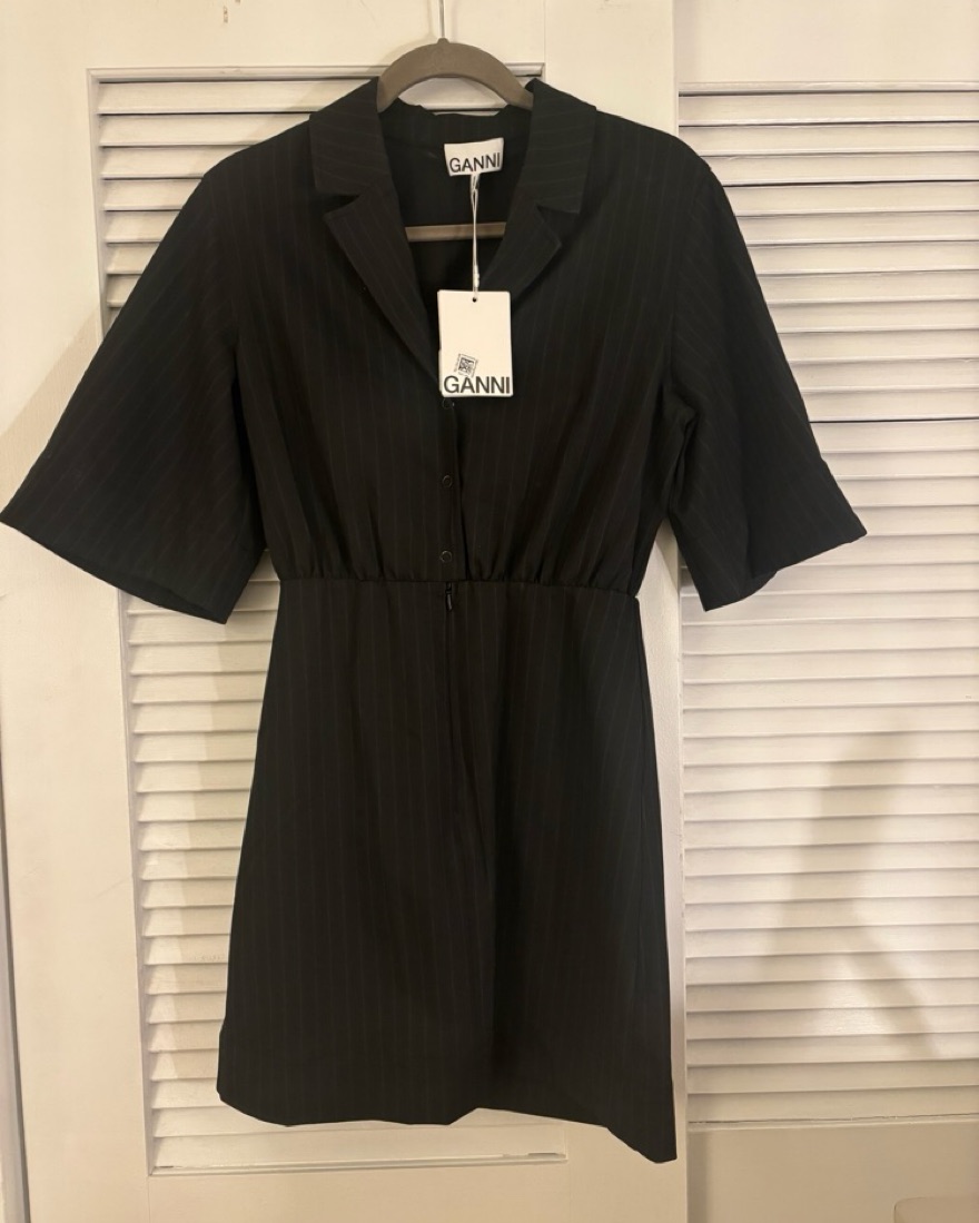 knee length dresses for ladies Stripe Cotton Mini Dress