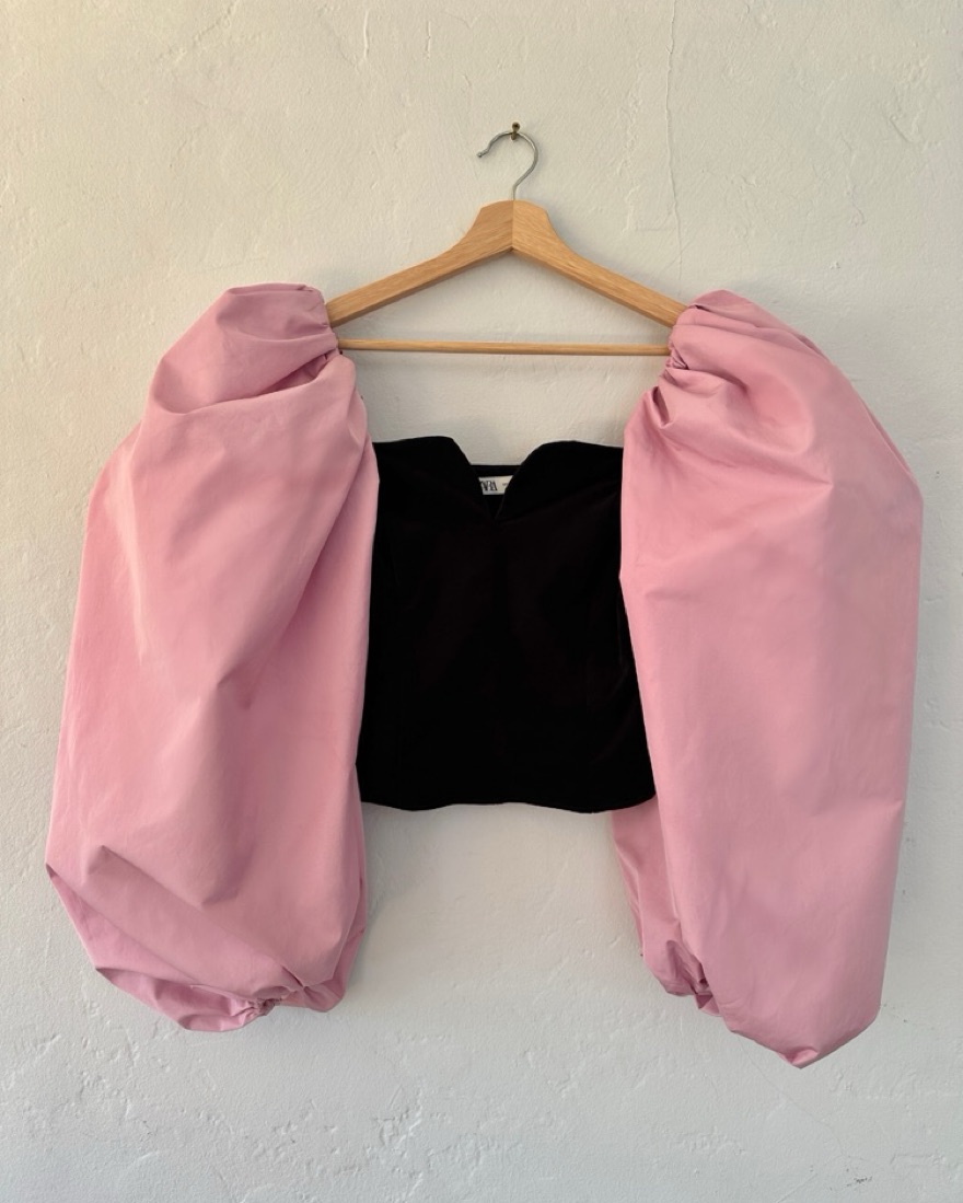 Top/Blouse Zara Nude Rose Velours Dentelle - Taille M (Medium) - Neuf Sans étiquettes