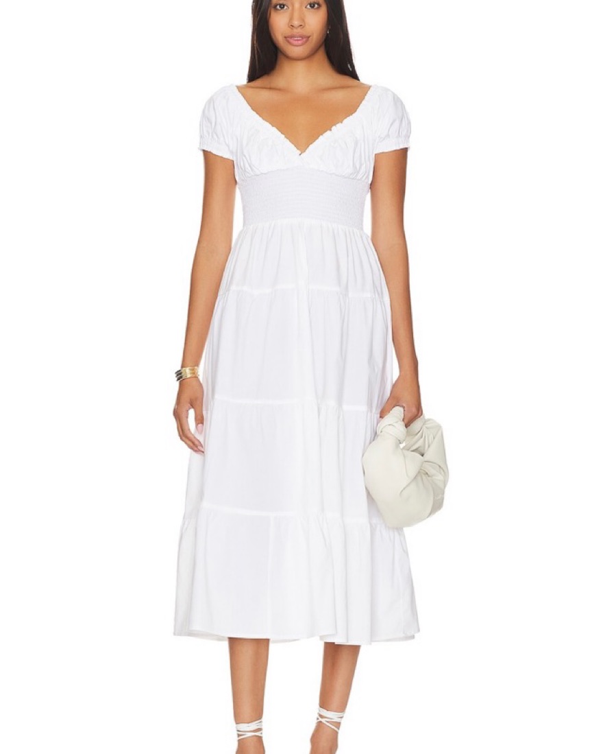WeWoreWhat Smocked Midi Dress by WeWoreWhat - Pickle