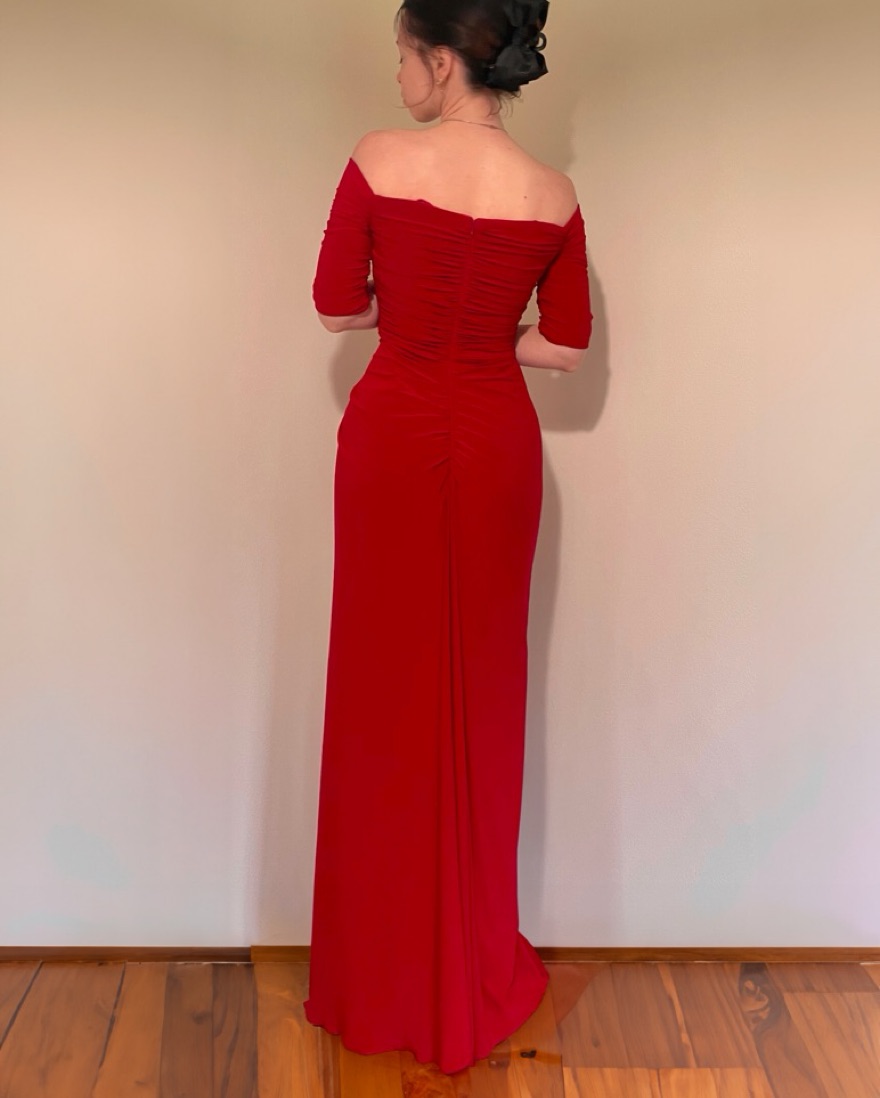 Badgley Mischka Red Formal Dress - Image 4
