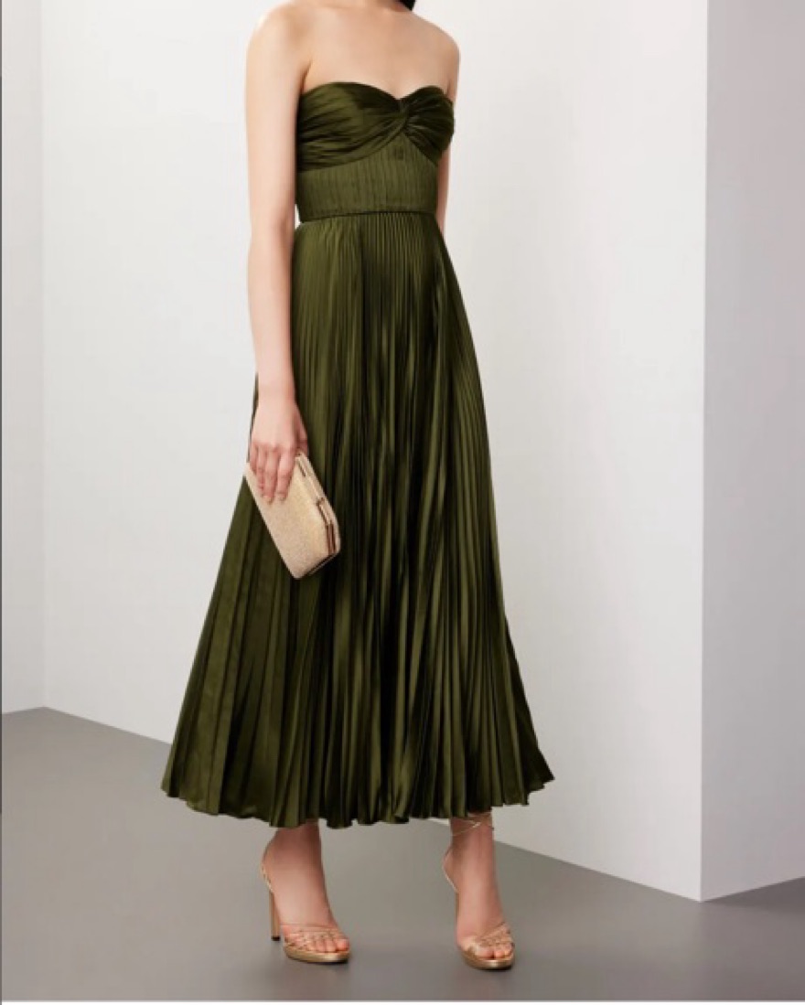 knee length dresses for ladies Milly Pleated Midi Dress main image 1
