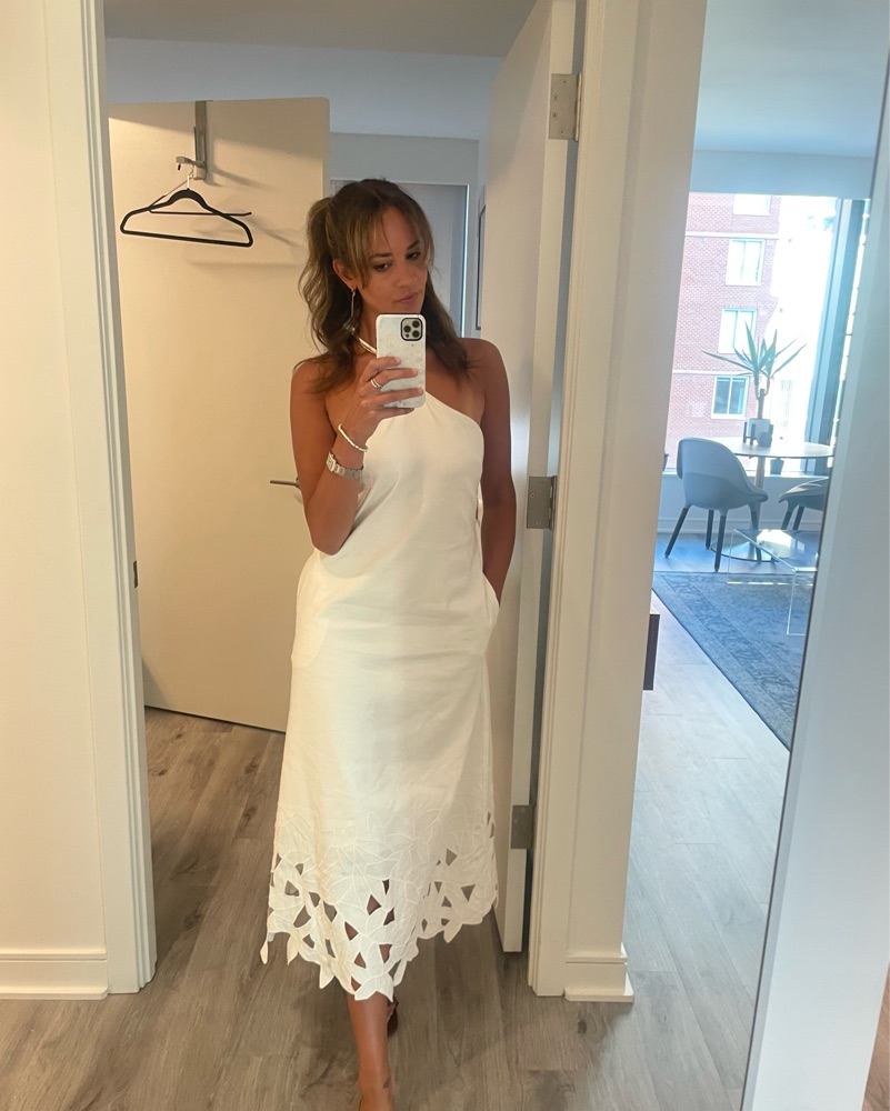 Jonathan Simkhai Simone White Linen Dre' by Jonathan Simkhai - Pickle