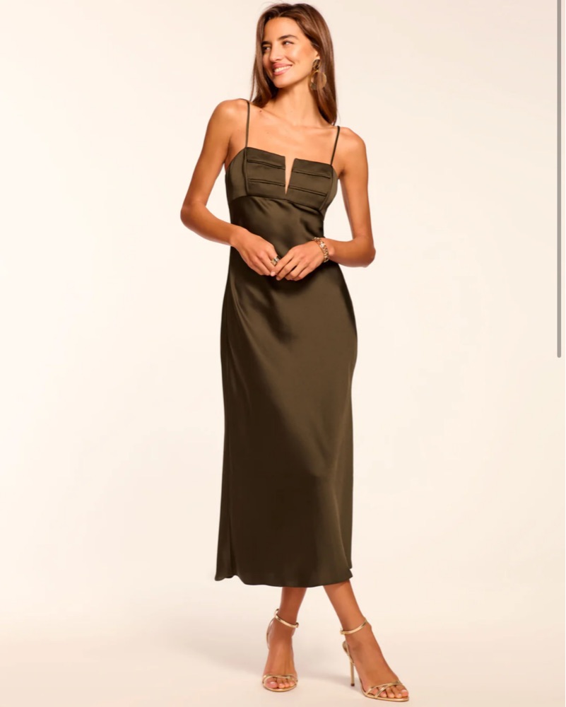 Ramy Brook Pina Olive Green Midi Dress by Ramy Brook - Pickle