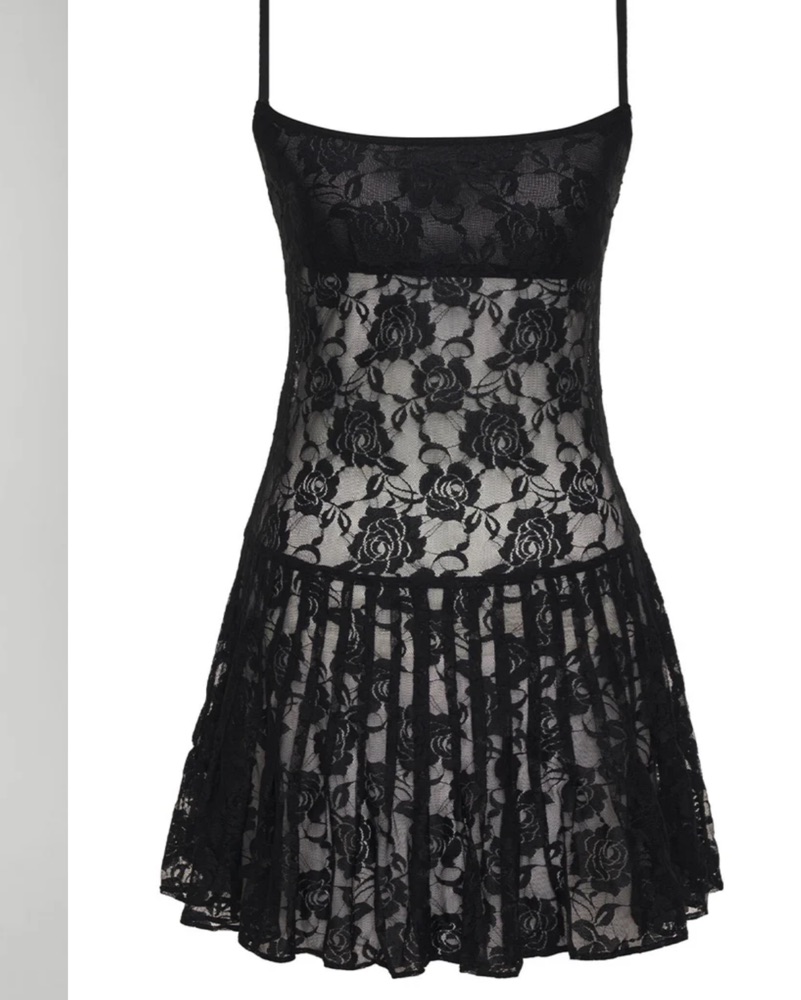 Frankies Carlotta Lace Black Mini Dress by Frankies Bikinis - Pickle