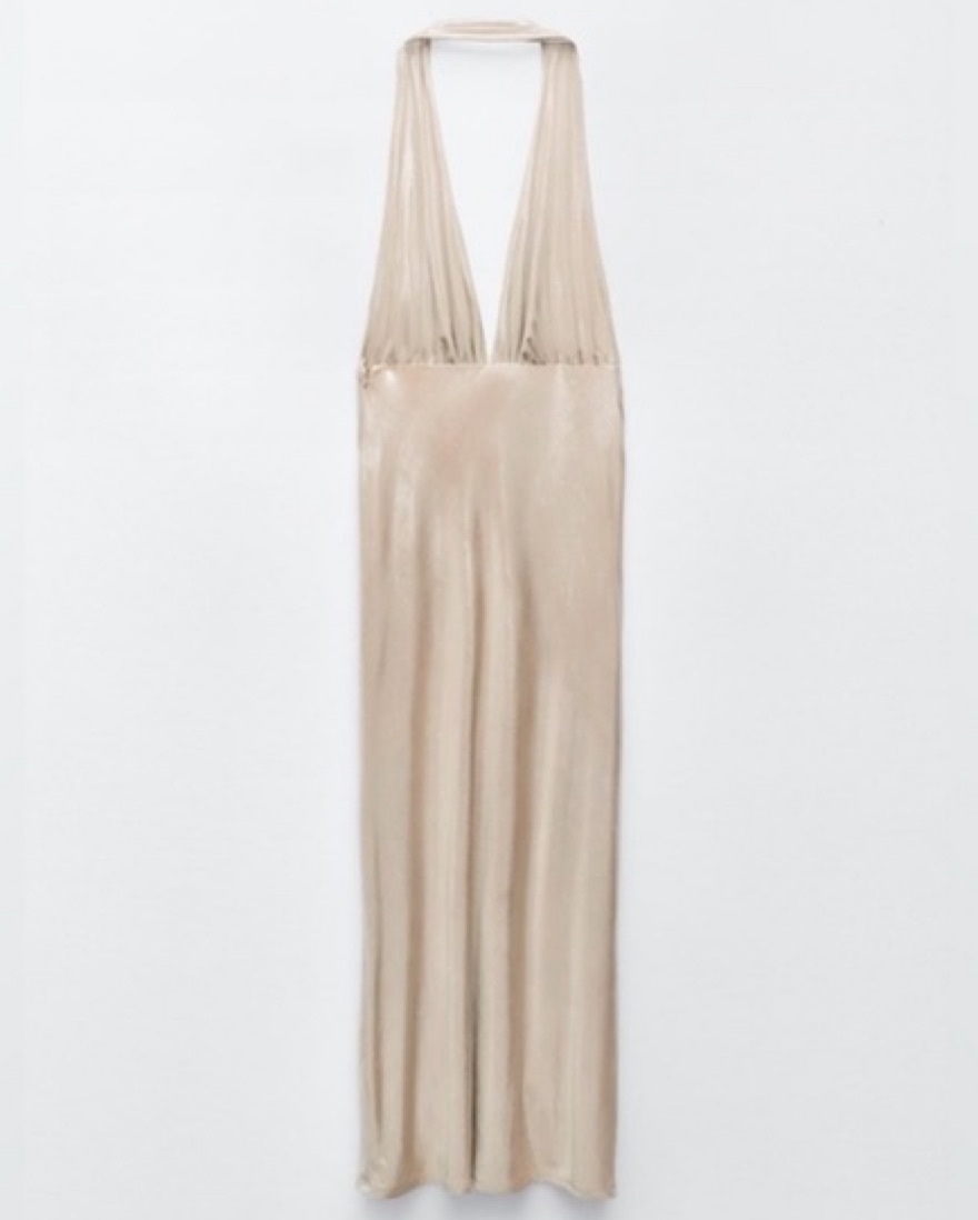 slim fit dress slacks Vintage Krizia Liquid Metallic Painted Dress – Recess main image 1