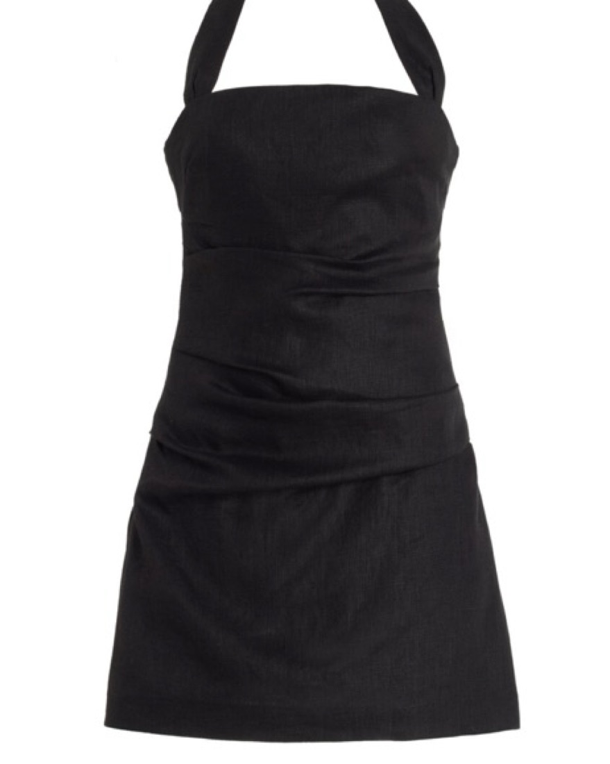 knee length dresses for ladies Alizee Structured Mini Dress | Black Recycled Suiting