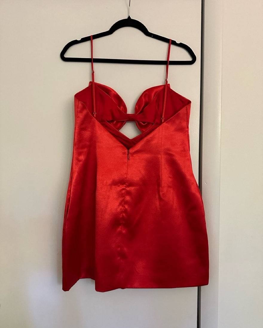 strapless open back dress Solene Cotton Mini Dress Raspberry main image 1