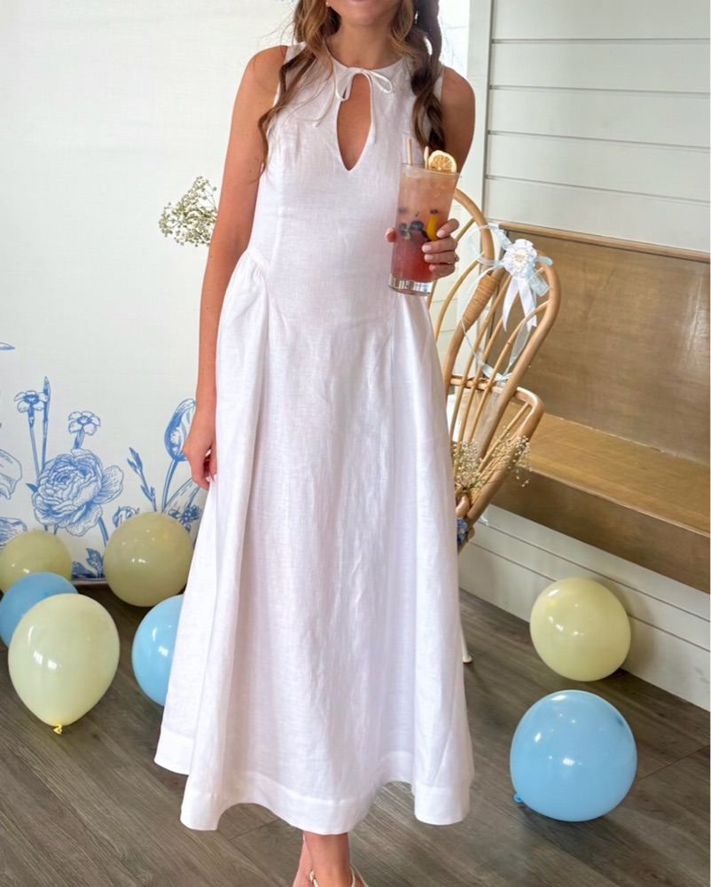 Wilfred Linen White Dress by Aritzia - Pickle