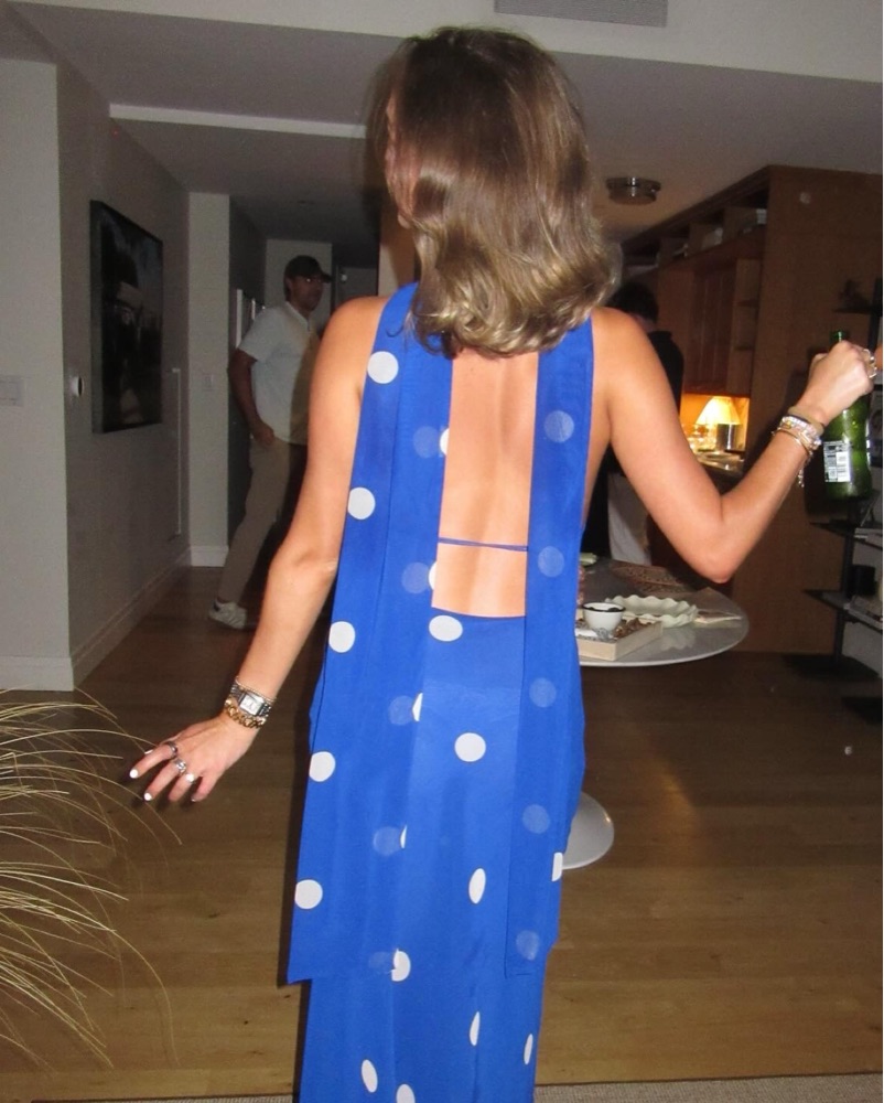 blue dress for baby girl ZARA Blue Polka Dot Printed Midi Dress UK XS