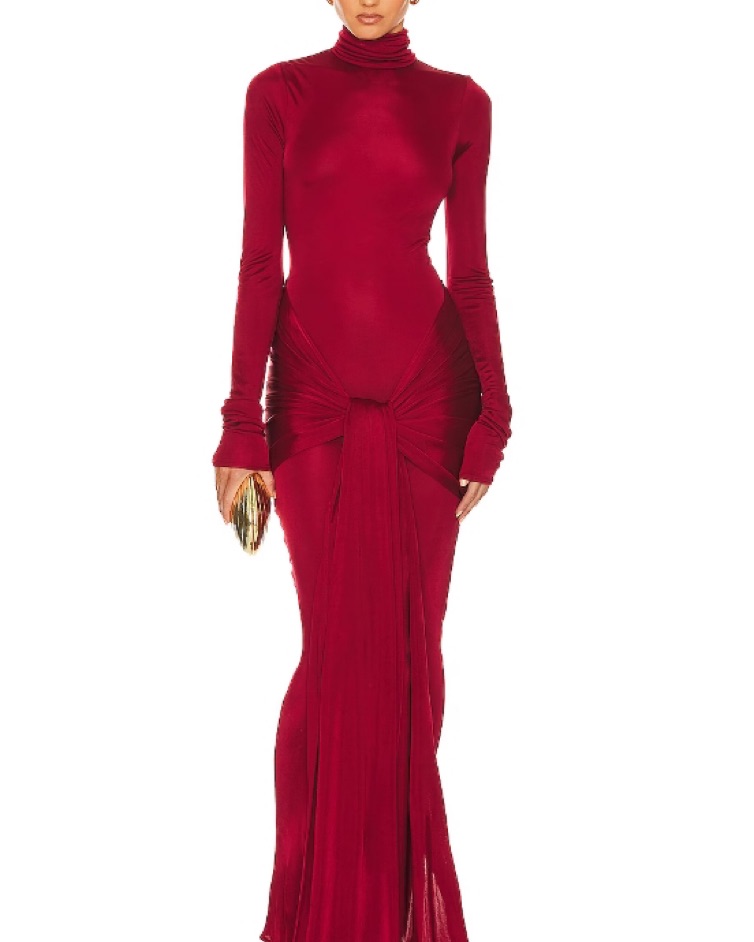 Slinky Jersey Sarong Maxi Dress - Image 2