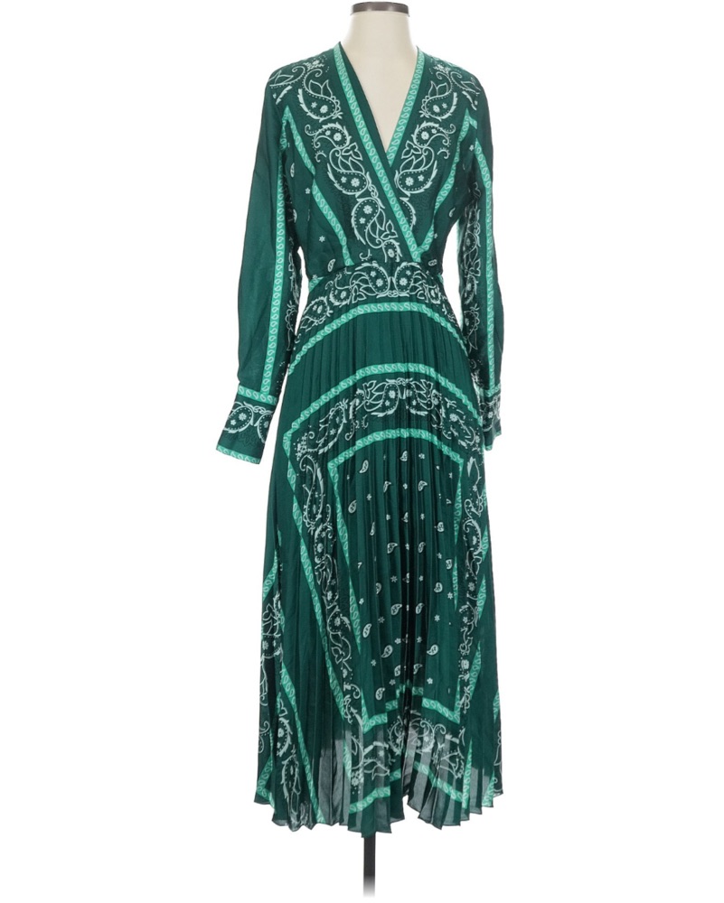 slim fit dress slacks DRESS 62335/GREEN BANDANA 1260P main image 1