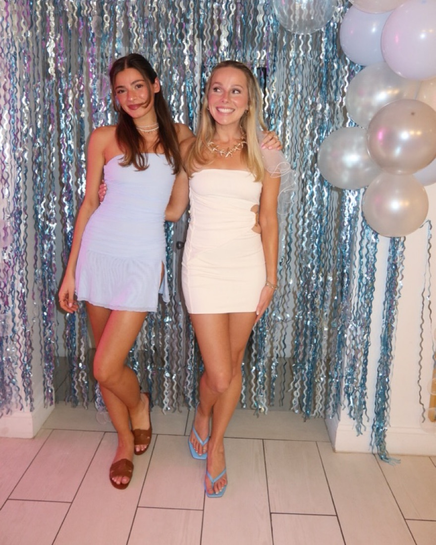 knee length dresses for ladies Iconic Mini Dress, in White Glitz