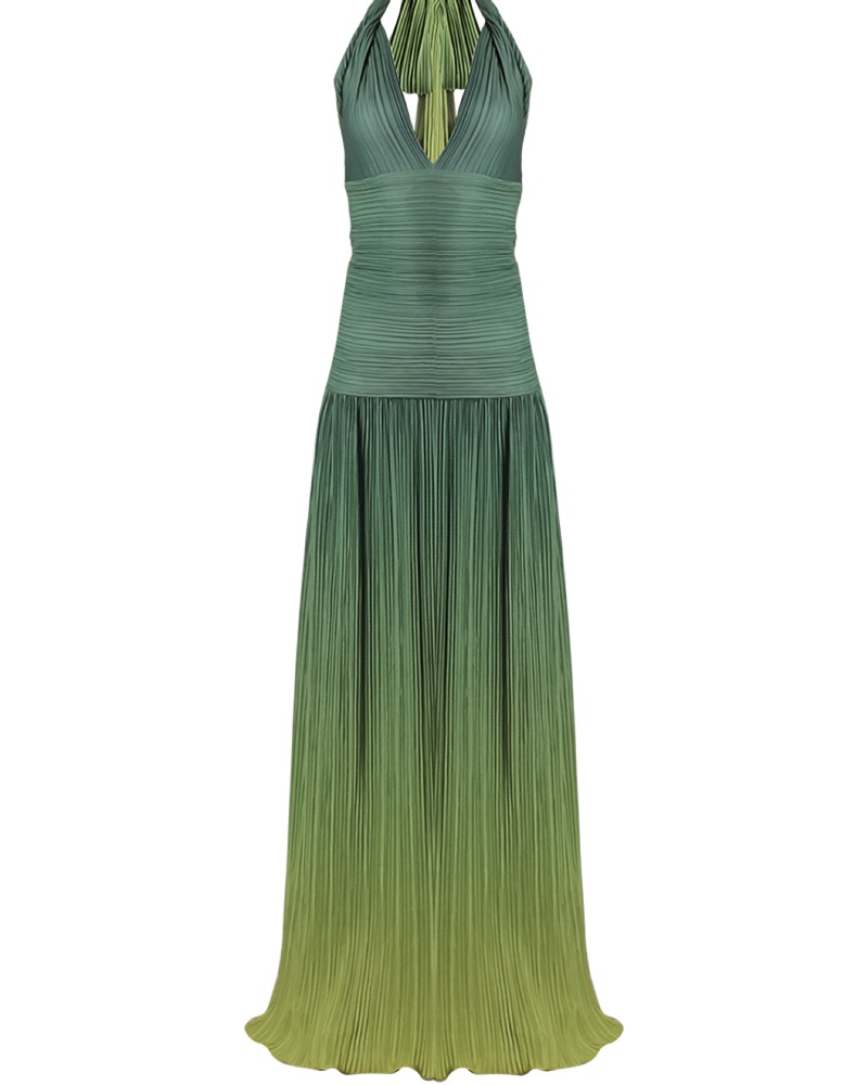 knee length dresses for ladies Blue Tie Waist Maxi Dress in Organic Viscose main image 1