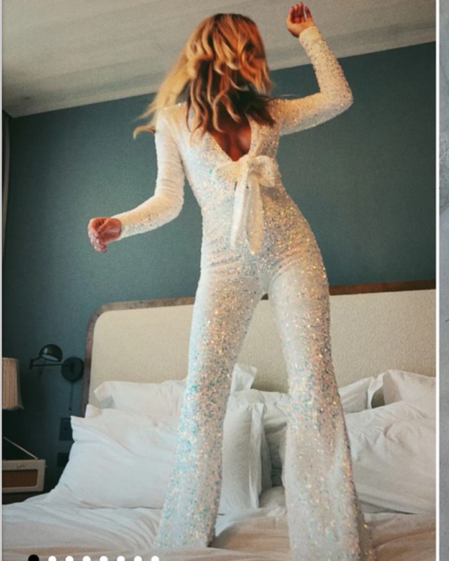 Martina Wrap White Sparkle Jumpsuit - Image 3