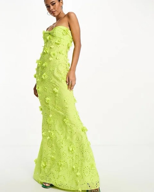 asos green broderie dress Aria Non-Returnable Final Sale – Girl In Mind main image 1