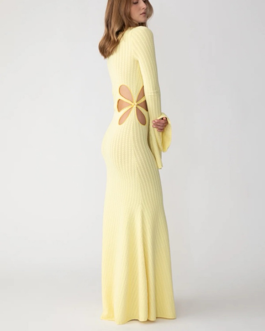 Sau Lee Destiny Yellow Knit Dress by Sau Lee - Pickle