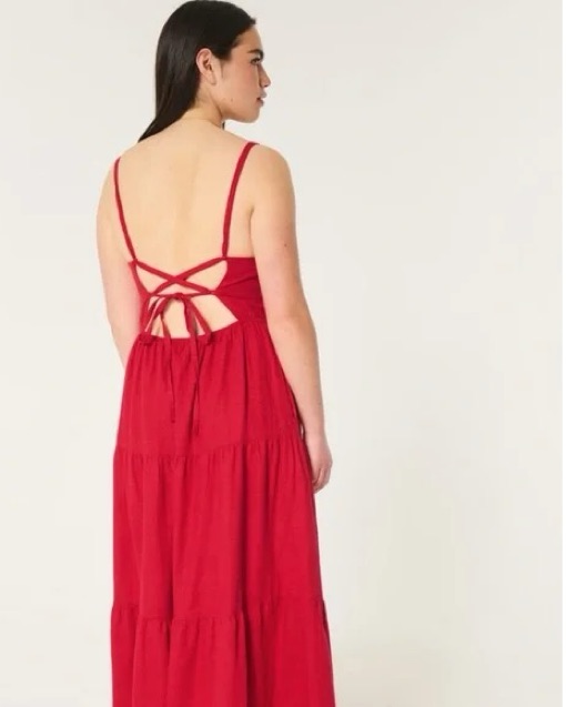 strapless open back dress Nadia Ruched Fishtail Maxi Dress Red– Selfie Leslie