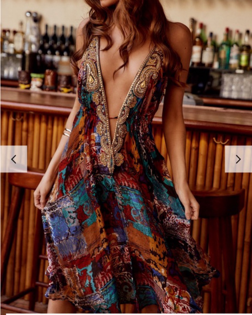 Jasmine Gold Embroidered Cover Up by 12th Tribe - Pickle