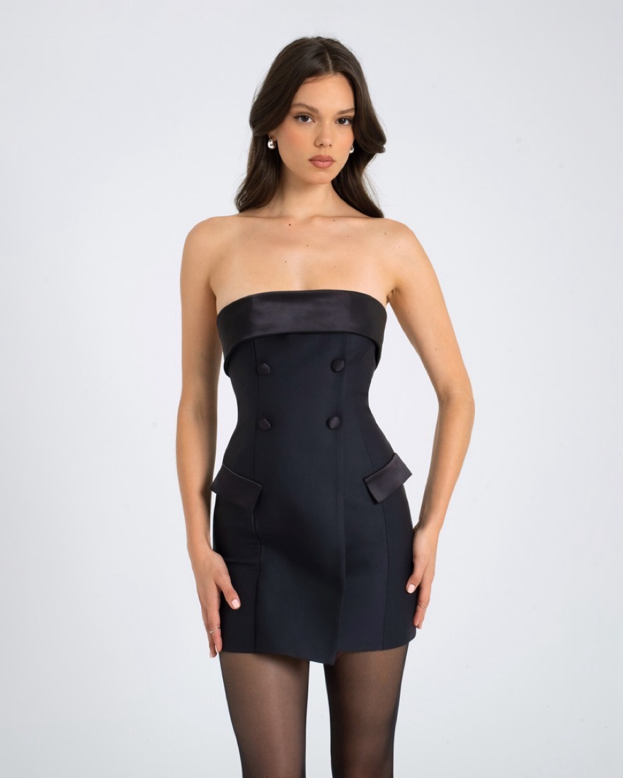 Miss Circle Black Pencil Mini Dress by Miss Circle New York