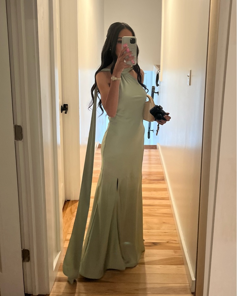 sage green dress azazie Darcy Dress from Sendero Provisions co Medium main image 0