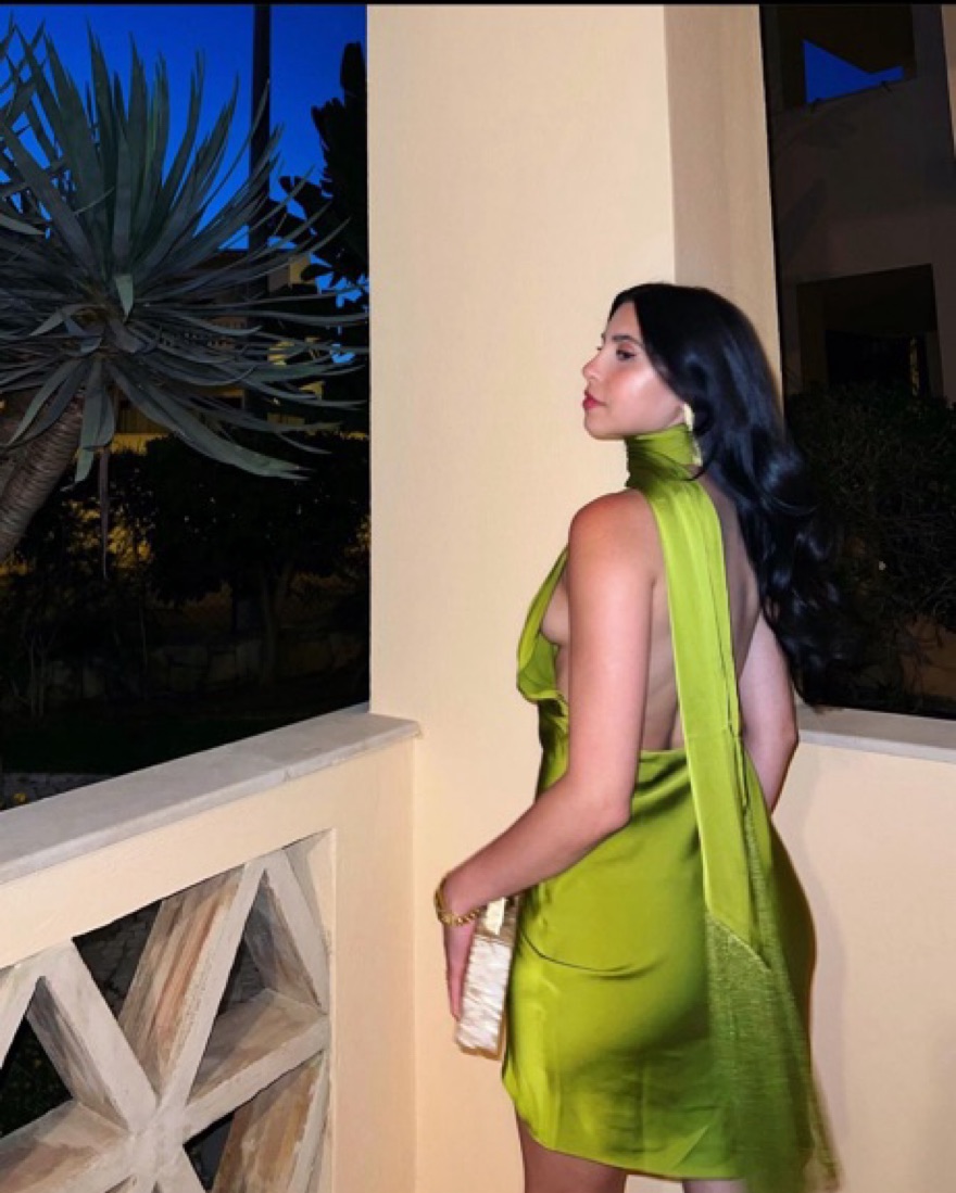 green emerald velvet dress Sage Green Beaded Lace Long V Neck Dress With Open Back
