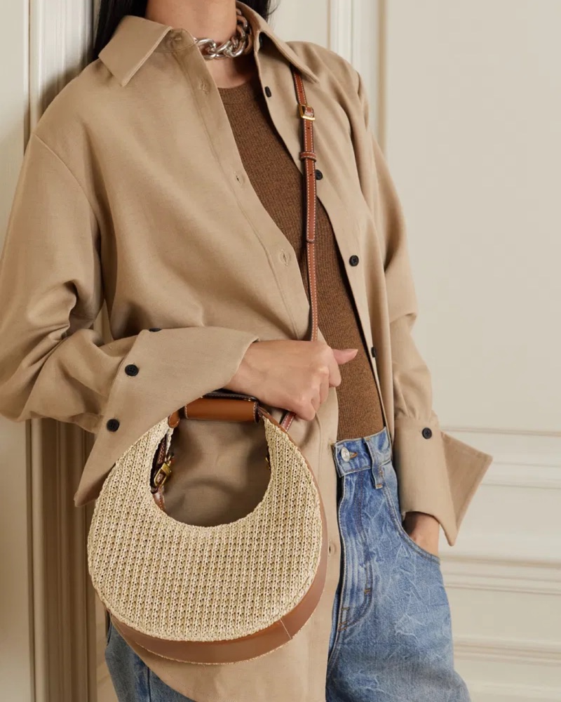 Staud Mini Moon Raffia Bag - Image 3