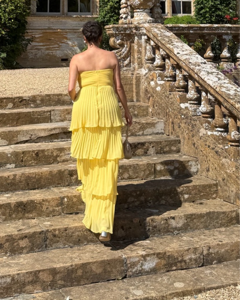 knee length dresses for ladies Modest Strapless Tiered Long Prom Dresses,Formal Dress Outfits – jkprom main image 1