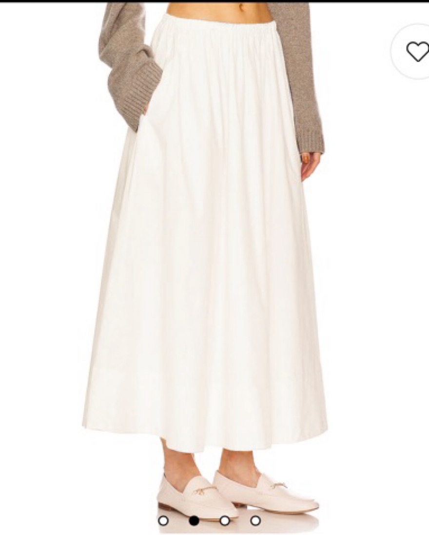 Helsa Poplin White Midi Skirt Sz XS - Image 3