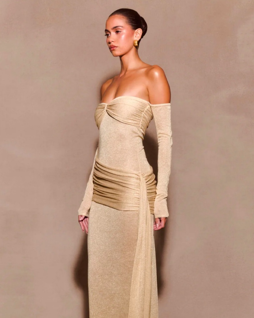 long red formal dress with sleeves Red Long Sleeves Square Neckline High Slit Column Formal Dresses,CP045 –  clover sew