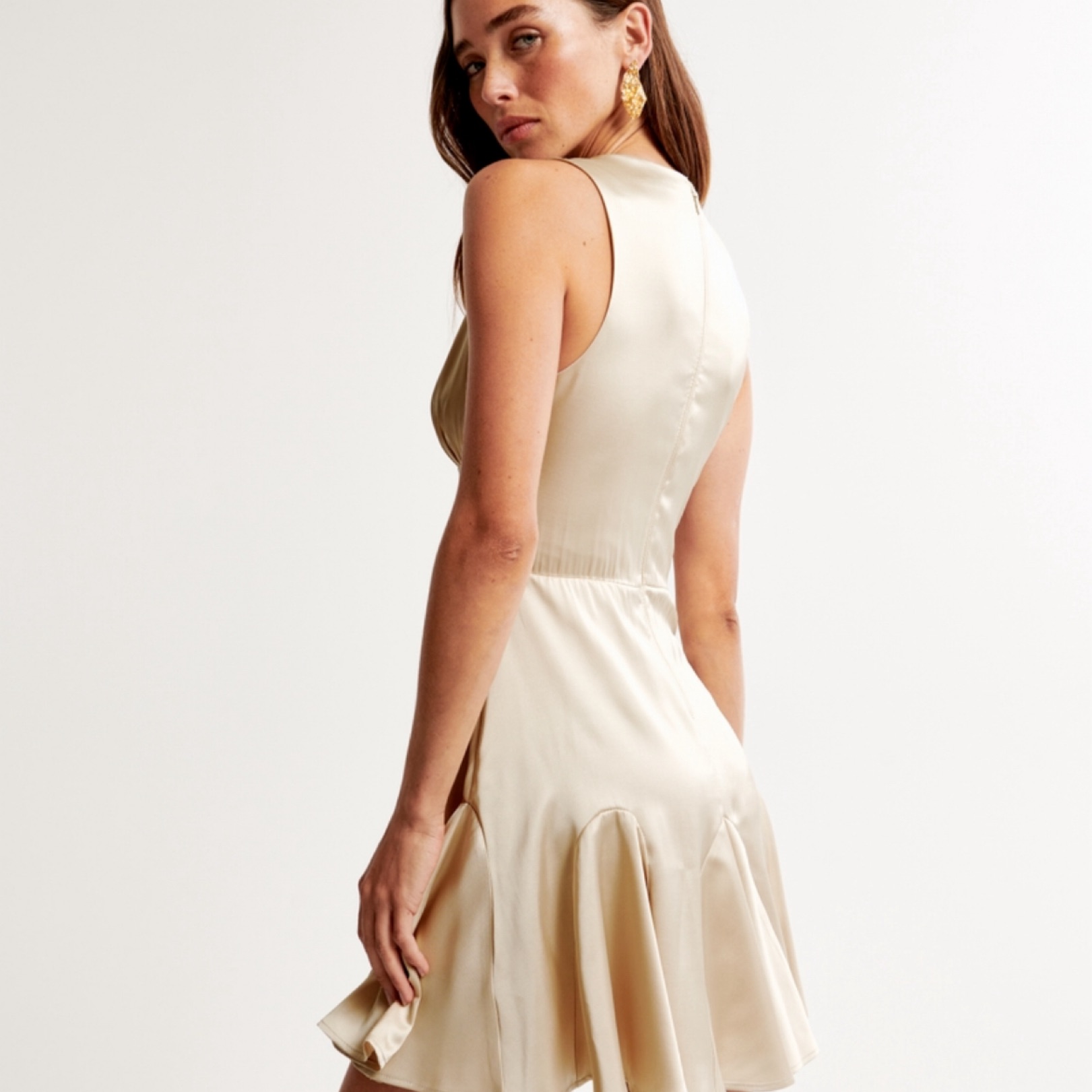 white christmas dresses Avery Mini Dress, in Adorning Lace White, Size: Medium main image 0