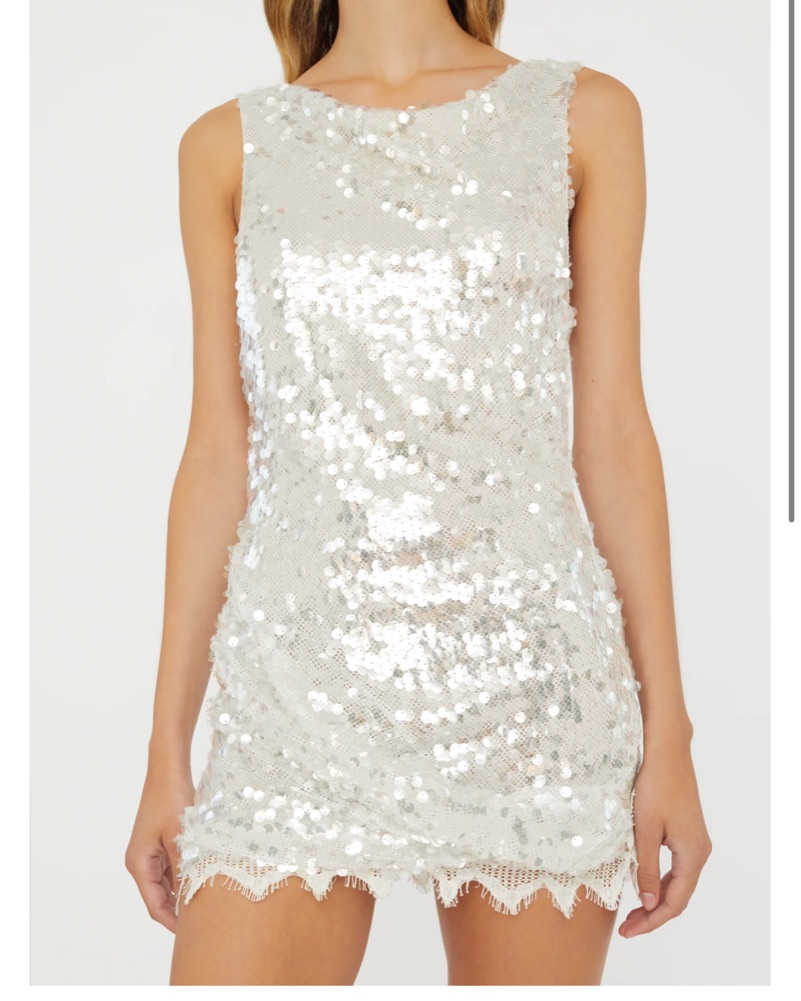 knee length dresses for ladies Bella Sequin Mesh Mini Dress main image 0