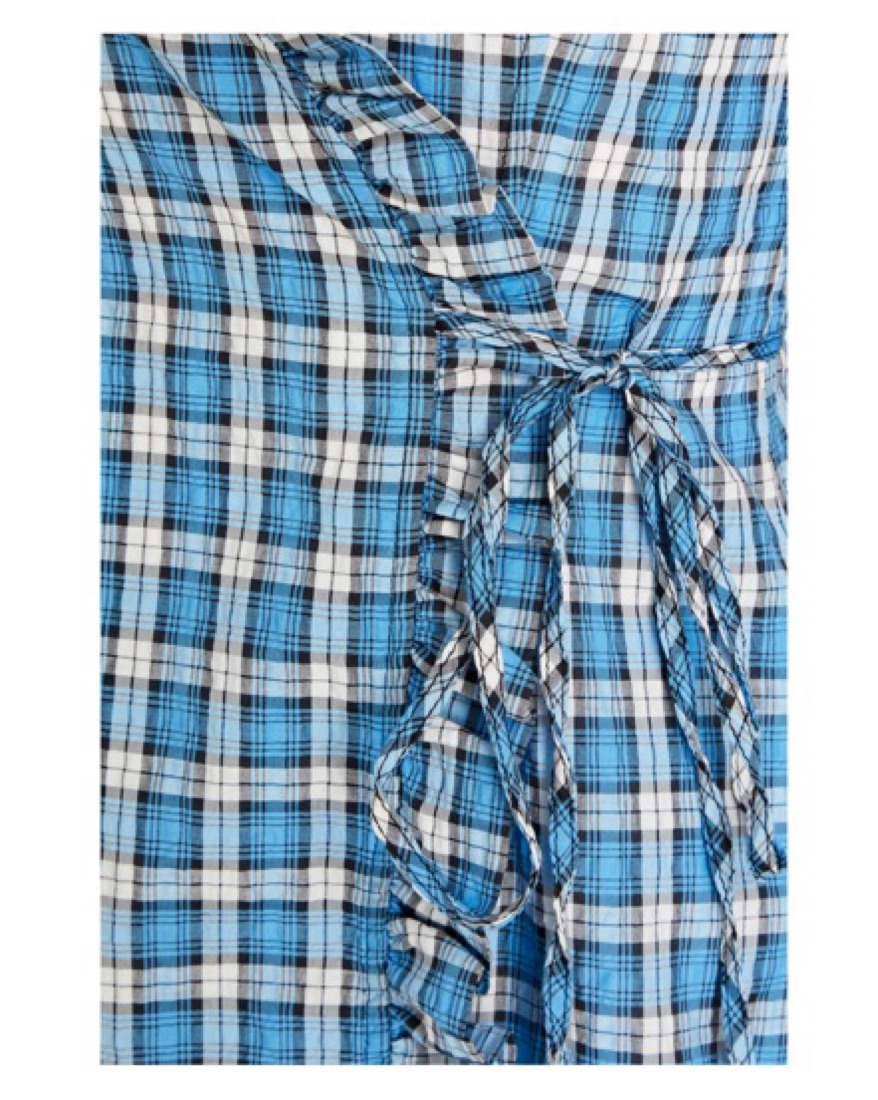 Ganni Check Wrap Mini Dress by Ganni - Pickle