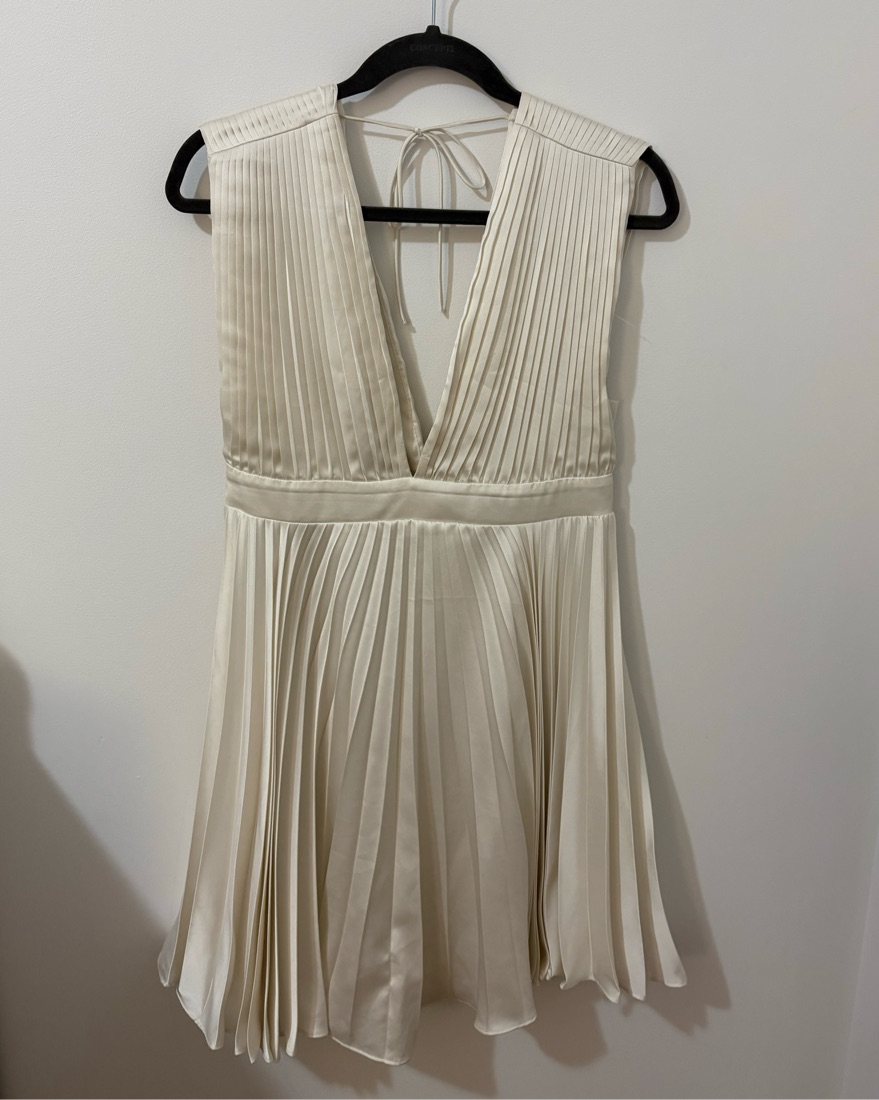 Abercrombie Cream Pleated Dress by Abercrombie and Fitch - Pickle