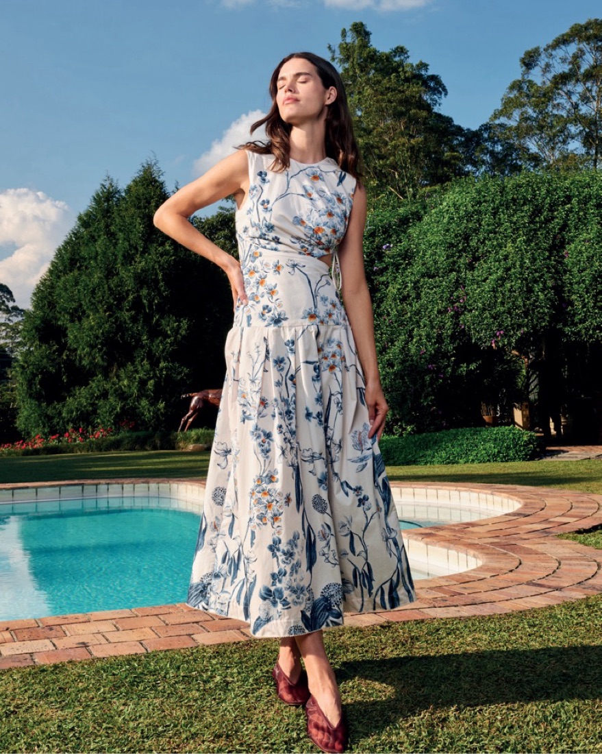 knee length dresses for ladies Balsa Canna Midi Dress main image 0