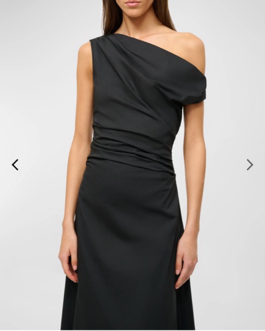 knee length dresses for ladies STAUD MAXI PHARE SILK DRESS BLACK main image 0