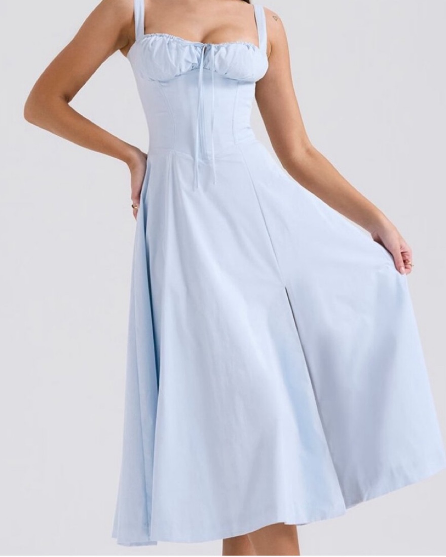 HOUSE OF CB Carmen Blue Cotton S Dress by House of CB - Pickle