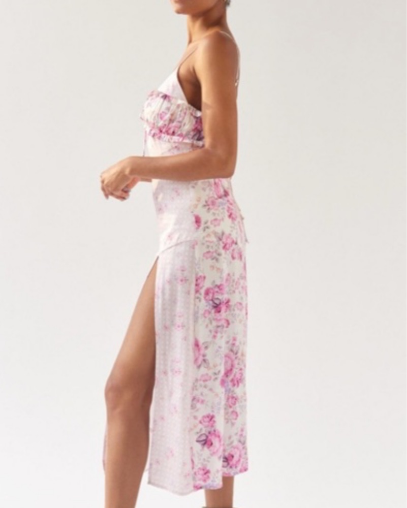 knee length dresses for ladies For Love and Lemons Ruby Ribbon Midi Dress  TrenLend