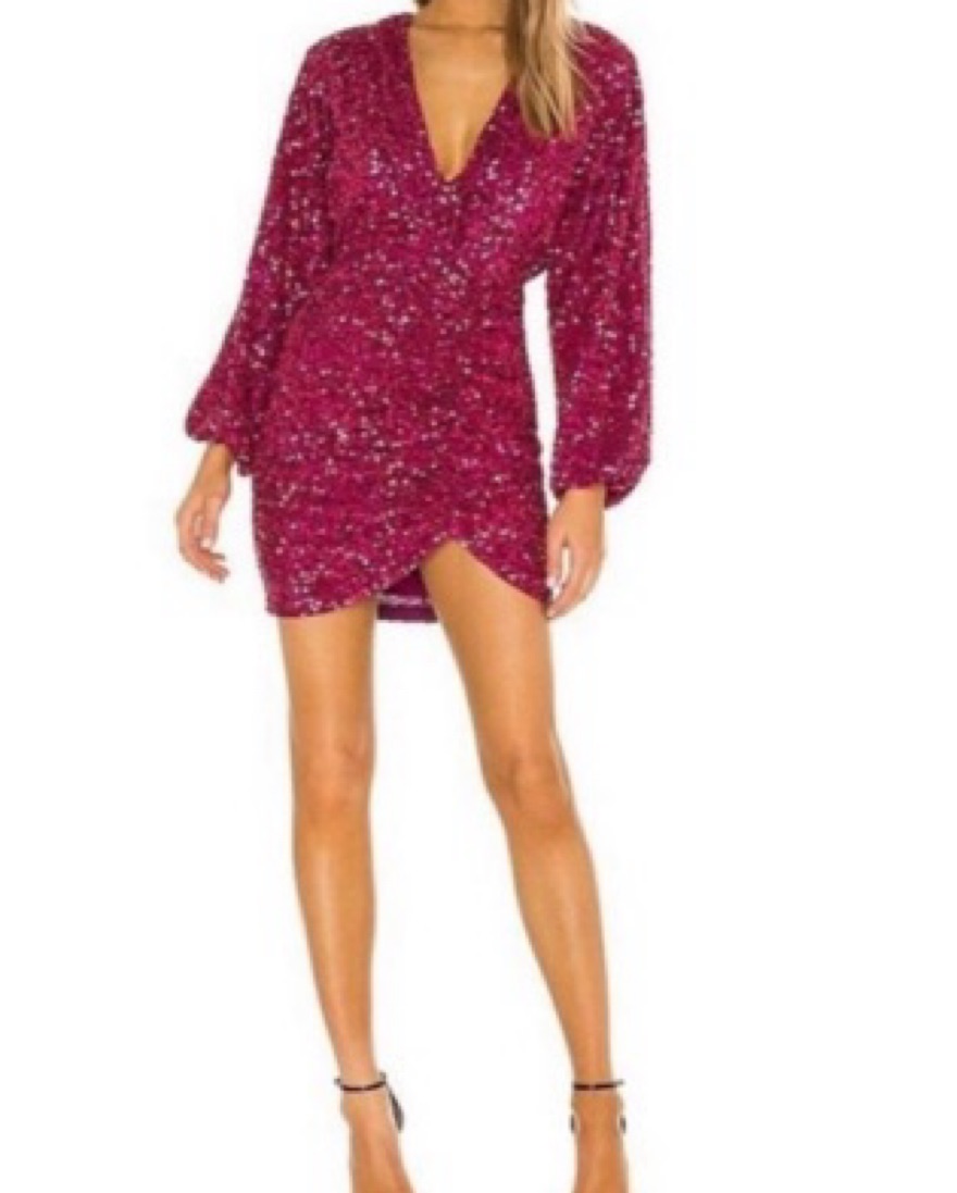 open lace back dress Honey Pink Sequin Mini Dress - US 8
