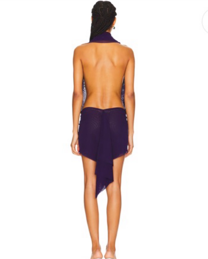 Revolve Purple Hooded Mesh dress - Image 6