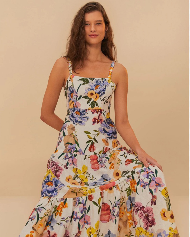 Farm Rio Off-White Greek Garden Maxi - Image 2