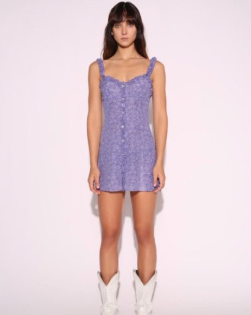 open lace back dress Cute Purple High Low Prom Dress, Purple Homecoming Dresses US 4 / Purple main image 0