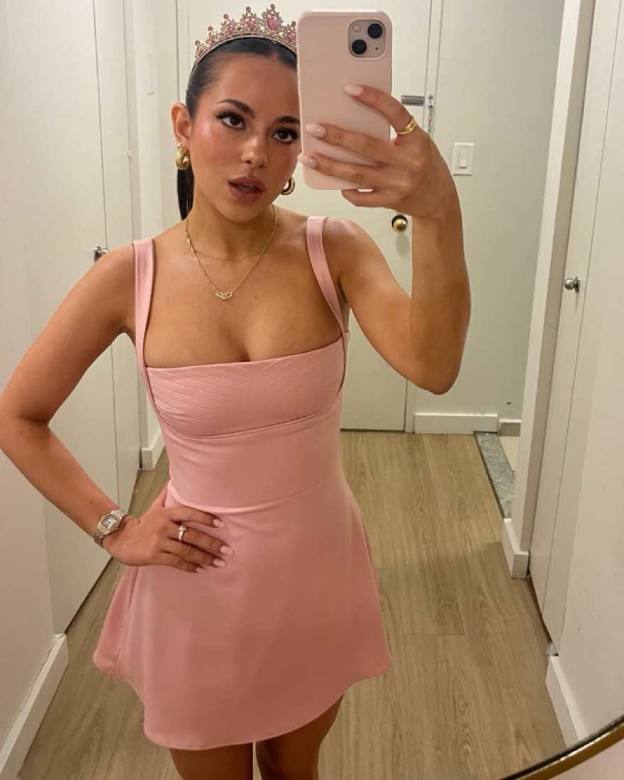strapless open back dress Rose Pink One Shoulder Sequins Sheath Homecoming Dress Rose Pink / US 14 main image 0