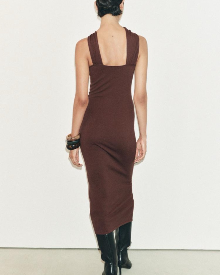 knee length dresses for ladies Zara Twist Knot Bridesmaid Dress main image 0
