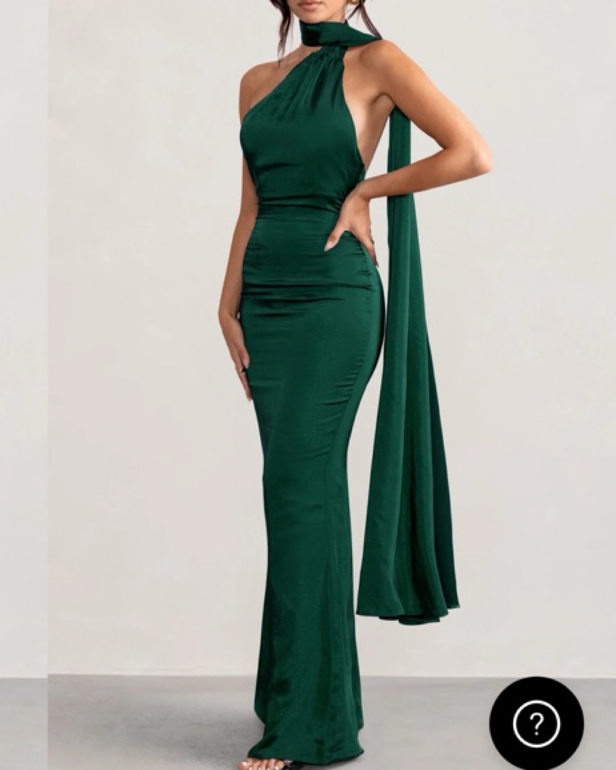 Emerald Green Scarf Dress - Image 1