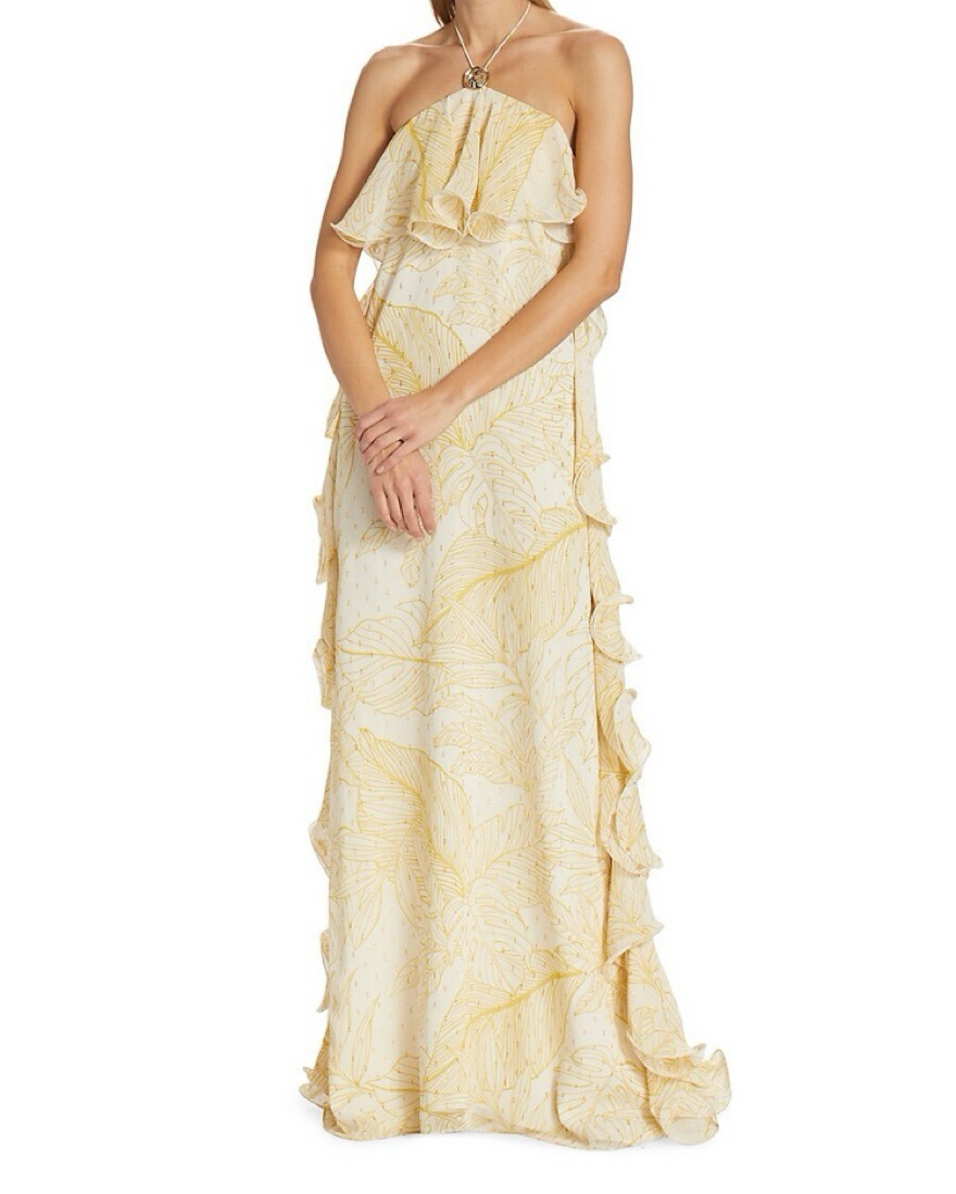 chinese dress ladies Alexis Yellow Print Tube Maxi Dress – Cleveland Consignment Shoppe