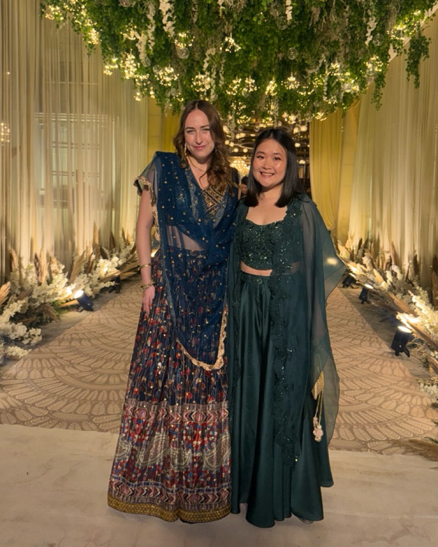 Blue/Gold Lehenga Indian Wedding Outfit - Image 2