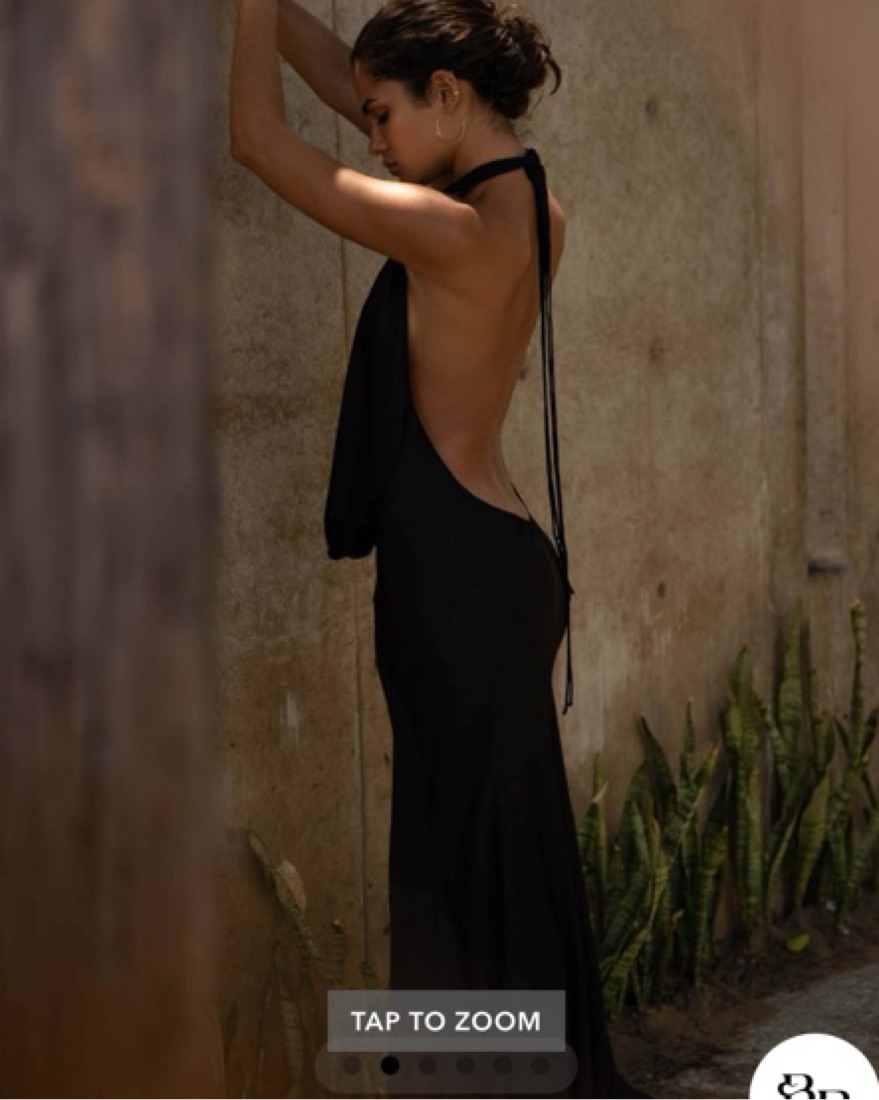 navy blue dress for baby girl Something Special Backless Maxi Dress - Black main image 0