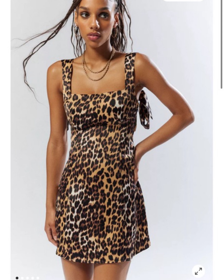knee length dresses for ladies Bow Printed Mini Dress w. Bow Straps – SHOP LYSS + LIN main image 0
