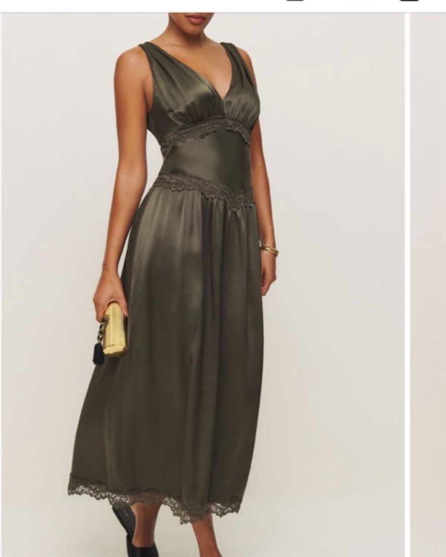 chinese dress ladies Ramy Brook Erena Lace Slip Midi Dress in Black main image 1